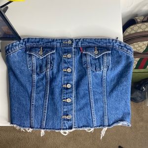 Jean Jacket Corset Tube Top